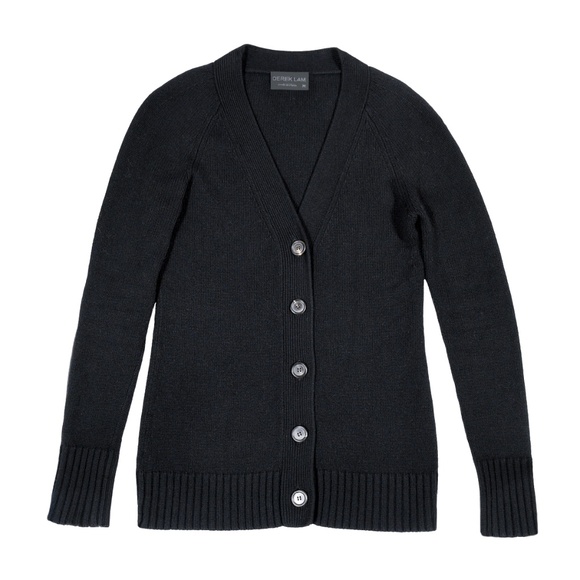DEREK LAM Black Label Cashmere Cardigan in Black Size M - Picture 1 of 10